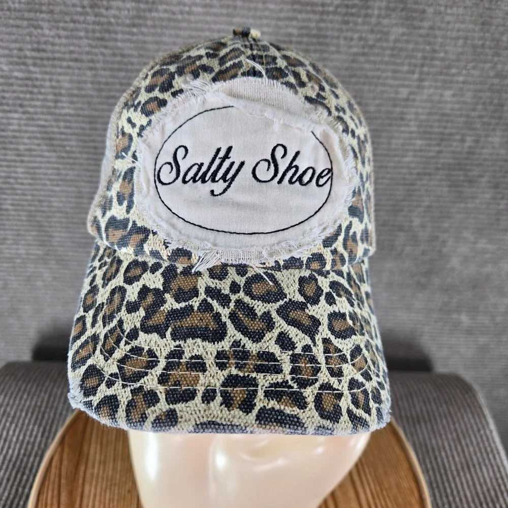 Salty Shoe Womens OS Leopard Print Distressed Mesh Back Trucker Hat